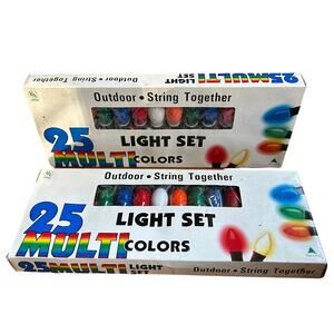 NOS 2 Vintage Christmas Tree Lights KMart Trim A Home 25 Multi Colors 25 ft.